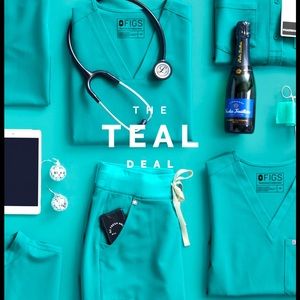 Teal figs scrub set